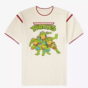 Teenage Mutant Ninja Turtles Graphic Ringer Tee - Cream & Red